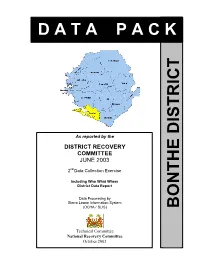 Bonthe District D a T a P A