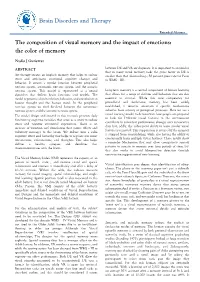 Brain Disorders and Therapy the Composition of Visual Memory and the Impact of Emotions: the Color of Memory