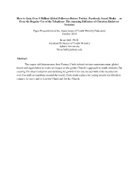 Diffusion of Christian Endeavor Societies