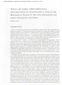 Towns and Tombs: Three-Dimensional Documentation of Archaeological Sites in the Kingdom of Naples in the Late Eighteenth and Early Nineteenth Centuries