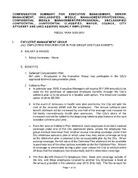Unrepresented Compensation Summary FY 2020-21
