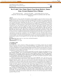 Beef Cattle Value Chain Map in Nono Benja Distirict, Jimma Zone, Oromia Regional State, Ethiopia