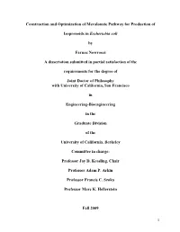Construction and Optimization of Mevalonate Pathway for Production Of