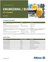 Engineering / Builders Risk at a Glance
