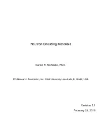 Neutron Shielding Materials