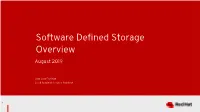Software Defined Storage Overview