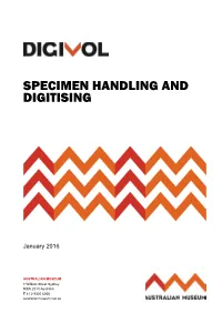 Specimen Handling and Digitising