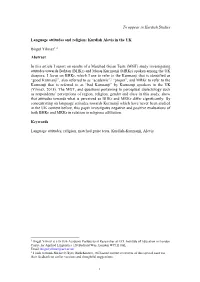 To Appear in Kurdish Studies Language