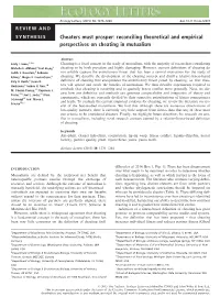 Cheaters Must Prosper: Reconciling Theoretical and Empirical Perspectives on Cheating in Mutualism