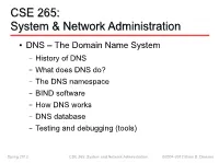 CSE 265: System & Network Administration