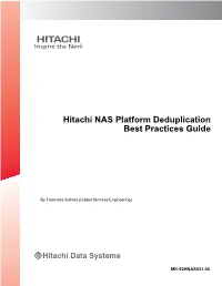 Hitachi NAS Platform Deduplication Best Practices Guide