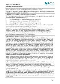 Impact Case Study (Ref3b) Page 1 Institution: Kingston University Unit