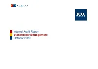 Internal Audit Report Stakeholder Management October 2020