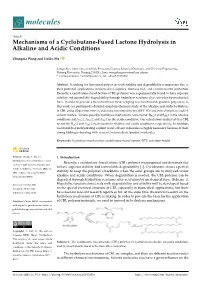 Mechanisms of a Cyclobutane-Fused Lactone Hydrolysis in Alkaline and Acidic Conditions