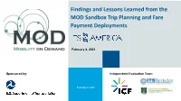 MOD Sandbox Presentation