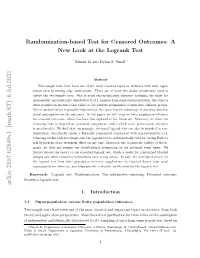 Randomization-Based Test for Censored Outcomes: a New Look at the Logrank Test