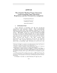 Understanding Vapor Intrusion Regulation and the Potential for Litigation