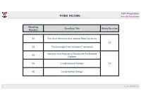 Fixed Income 3 Level II 2020