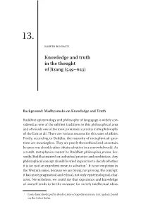 Knowledge and Truth in the Thought of Jizang (549–623)