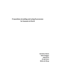 Preposition Stranding and Using R-Pronouns for Humans in Dutch