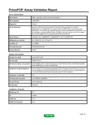Primepcr™Assay Validation Report