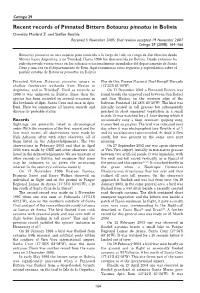 Recent Records of Pinnated Bittern Botaurus Pinnatus in Bolivia