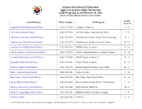 AOI) Programs As of February 22, 2021 (Click on School District Name to Visit Website