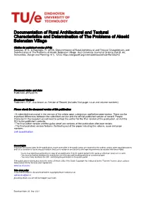 Documentation of Rural Architectural and Textural Characteristics and Determination of the Problems of Akseki Belenalan Village