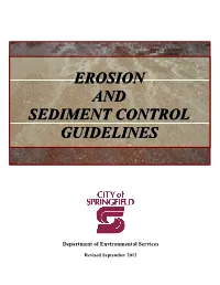 Erosion and Sediment Control Guidelines