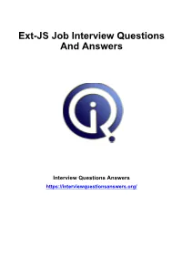 Ext-JS Job Interview Questions and Answers