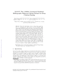 GIANT: the 1-Billion Annotated Synthetic Bibliographic-Reference-String Dataset for Deep Citation Parsing