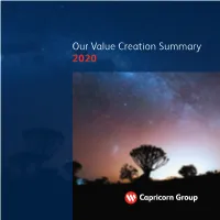 Our Value Creation Summary 2020