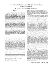 The Nile River Basin: a Case Study in Surface Water Conflict Resolution M