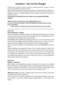 Chambers – Bus Service Changes