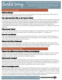 Giving & Tithe Q&A Pledge Questions Q&A Tithe & Pledge Form Located on the Back