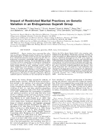 Impact of Restricted Marital Practices on Genetic Variation in an Endogamous Gujarati Group