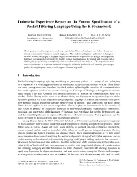 Industrial Experience Report on the Formal Specification of a Packet