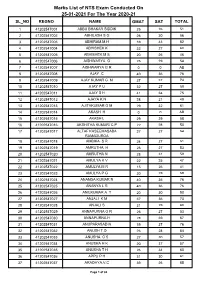 Marks List of NTS Exam Conducted on 25-01-2021 for the Year 2020-21 SL NO REGNO NAME GMAT SAT TOTAL