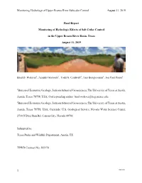 Monitoring of Hydrologic Effects of Salt Cedar Control in the Upper Brazos River Basin, Texas”)