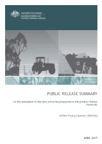 Public Release Summary
