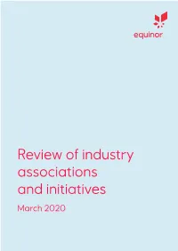Review of Industry Associations and Initiatives March 2020 Introduction Background