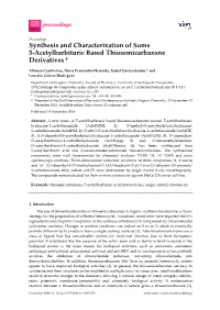 Synthesis and Characterization of Some 5-Acetylbarbituric Based Thiosemicarbazone Derivatives †
