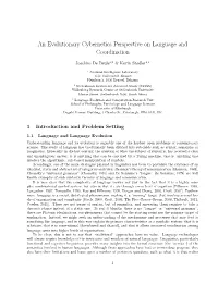 An Evolutionary Cybernetics Perspective on Language and Coordination