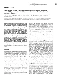 Comprehensive Array CGH of Normal Karyotype Myelodysplastic