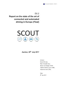 D3.2 Report on the State of the Art of Connected and Automated Driving In