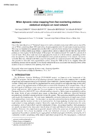 Milan Dynamic Noise Mapping from Few Monitoring Stations: Statistical Analysis on Road Network