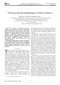 Performance Research and Optimization on Cpython's Interpreter