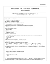 Securities and Exchange Commission Sec Form 20-Is