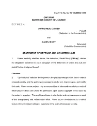Statement of Defence Counterclaim Same Parties Form 18A