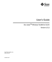 Sun Java Wireless Toolkit for CLDC User's Guide